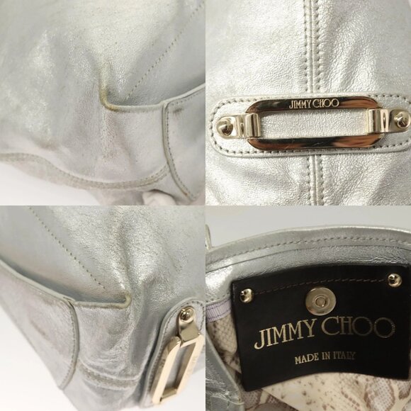 Jimmy Choo Shoulder Bag Leather Silver Gold Auth BA3827 - Picture 16 of 16